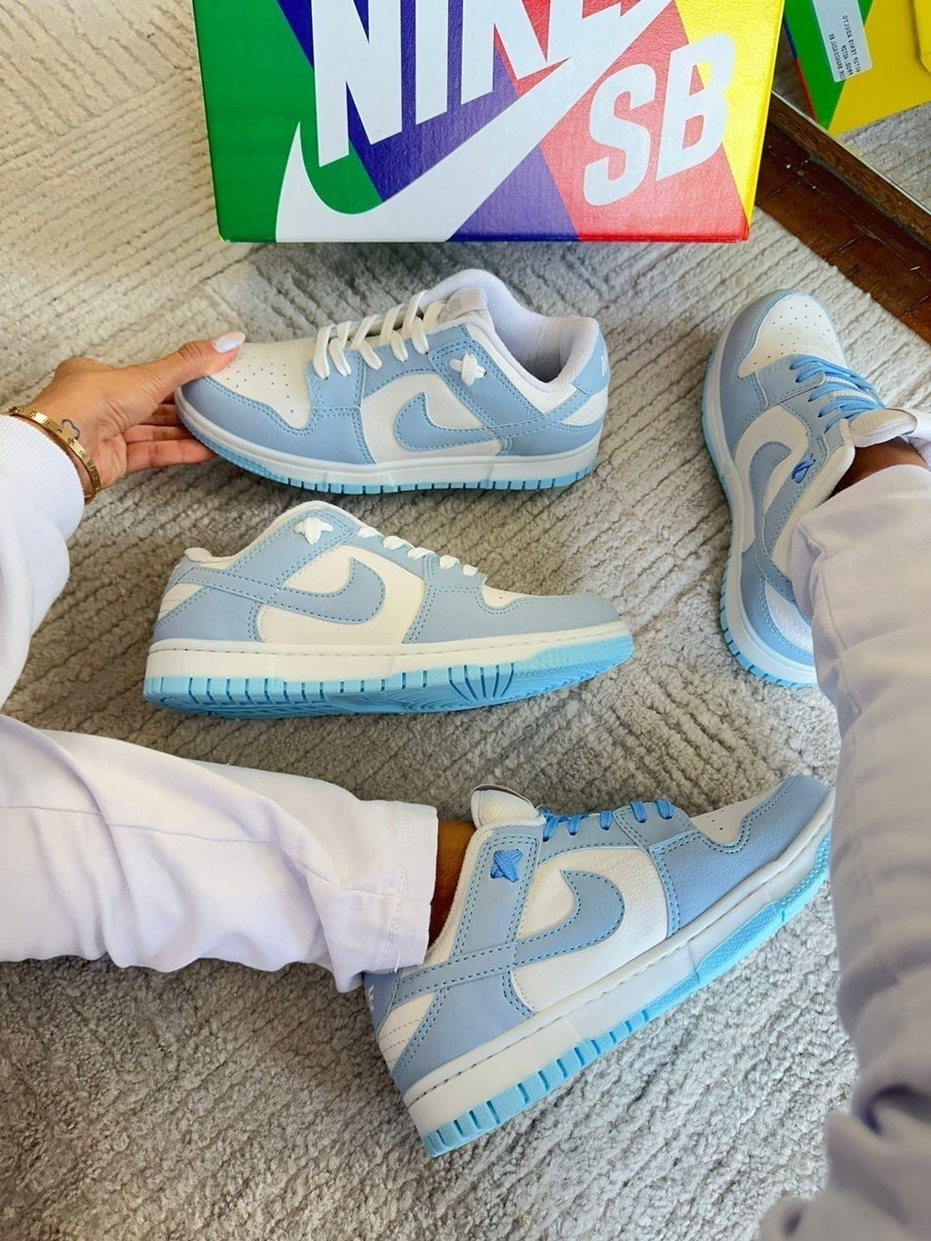 Tênis Nike Dunk Low Azul Bebê