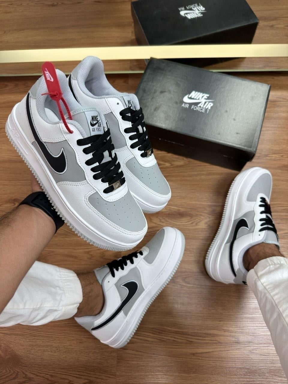 Tênis Nike Air Force Cinza e Preto