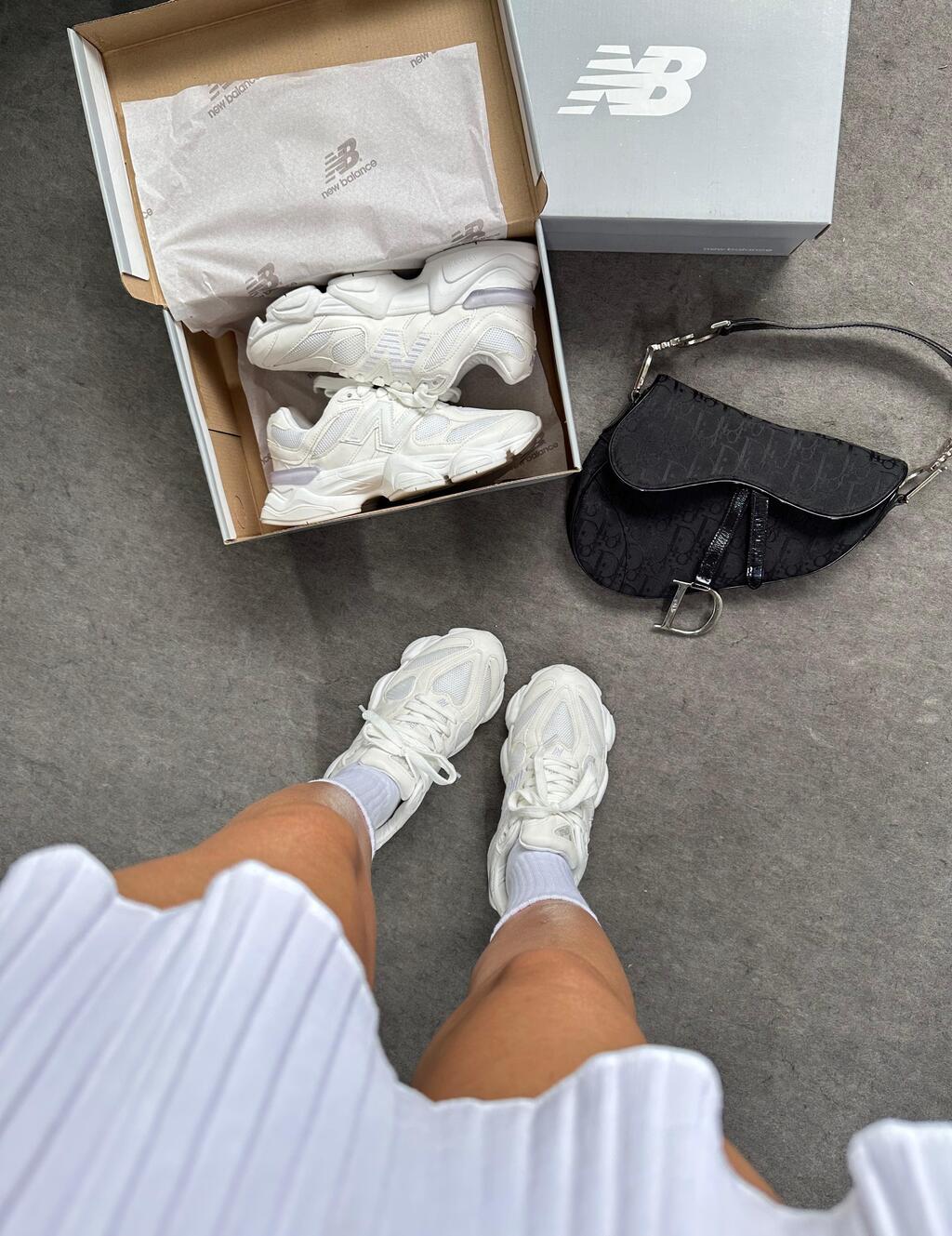 Tênis New Balance 9060 Branco Couro 100% Legítimo