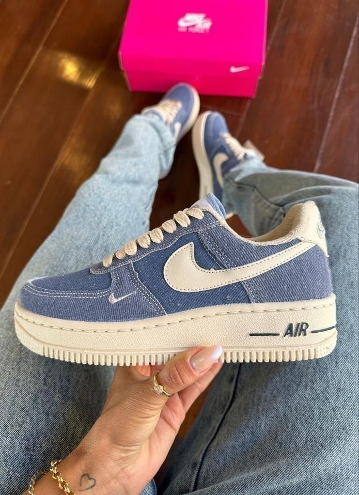 Tênis Nike Air Force Azul Jeans Luxo