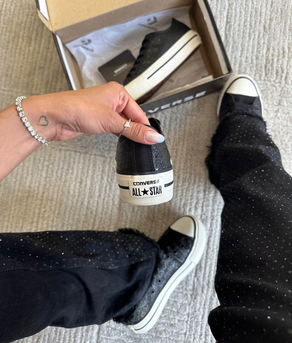 Tênis All Star Shine Preto Plataforma