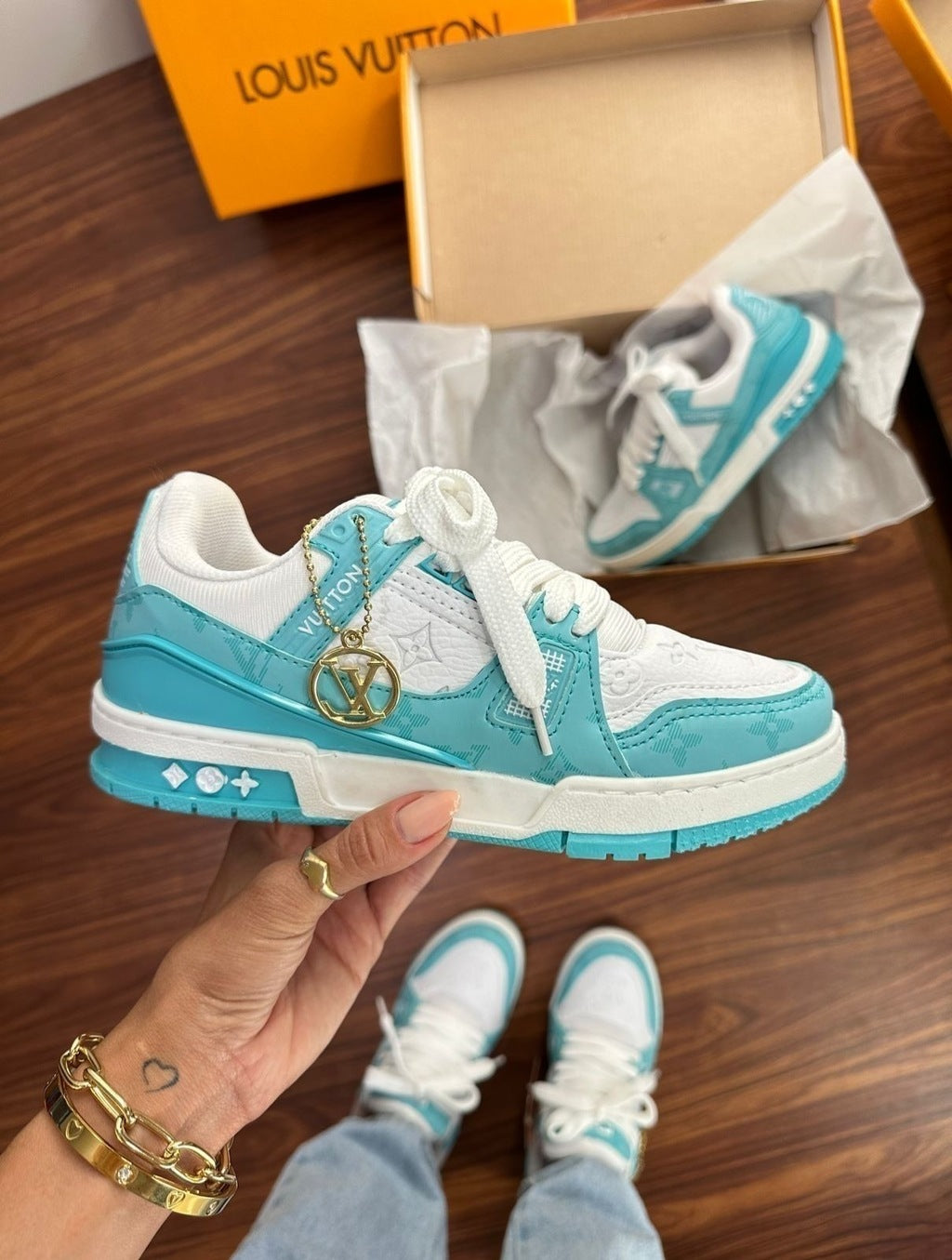 Tênis LV Azul Bebê Trainer Prime