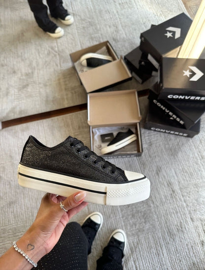 Tênis All Star Shine Preto Plataforma