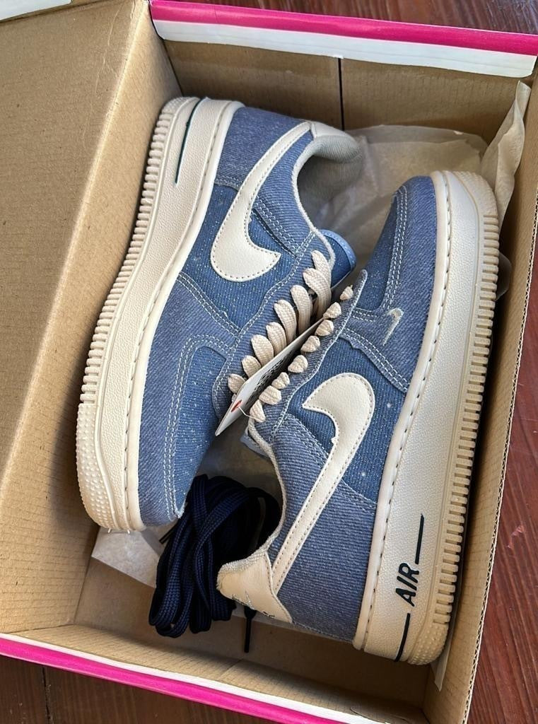 Tênis Nike Air Force Azul Jeans Luxo