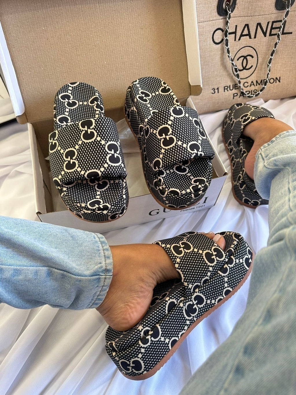 Slide Gucci Plataforma Confort - Luxo