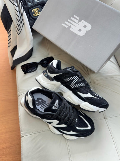 Tênis New Balance 9060 Preto e Branco Couro 100% Legítimo