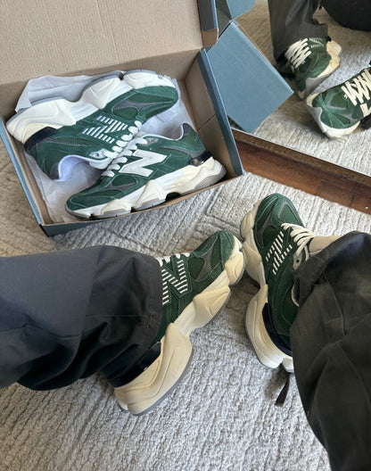 Tênis New Balance 9060 Verde Musgo Couro 100% Legítimo