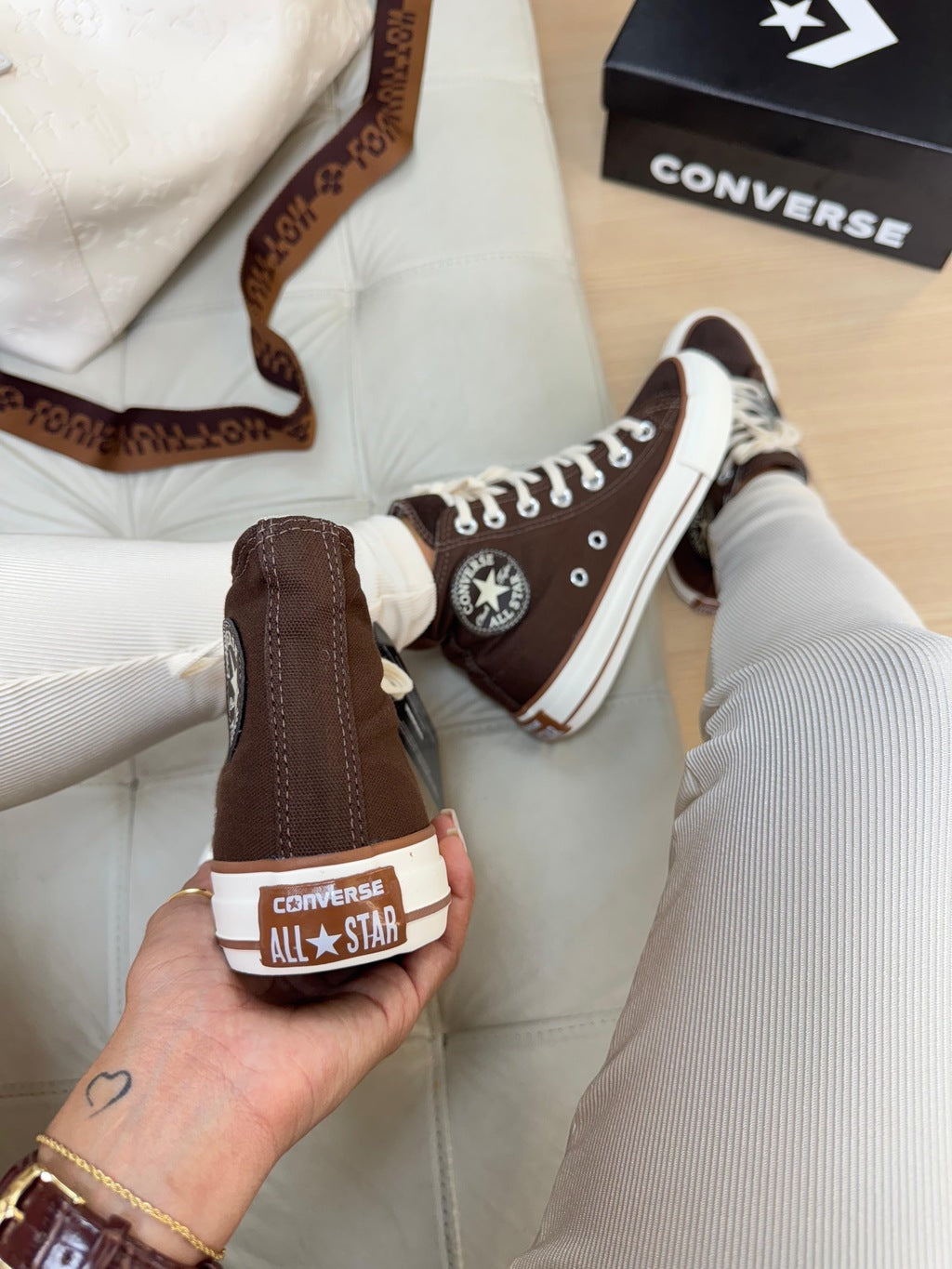 Tênis All Star Cano Alto Café