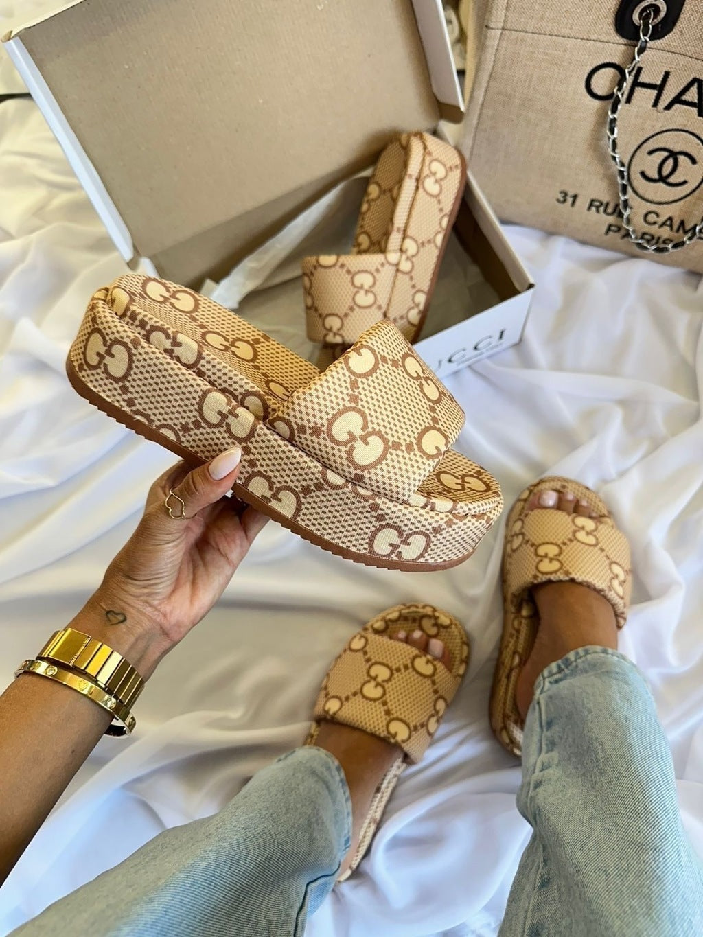 Slide Gucci Plataforma Confort - Luxo