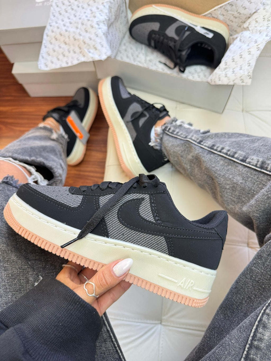 Tênis Nike Air Force Camurça Linho Luxo