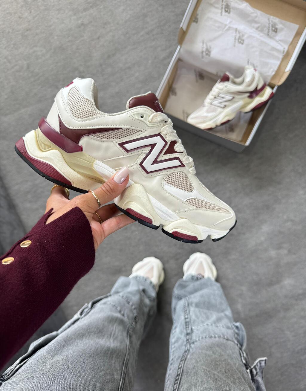 Tênis New Balance 9060 Marsala Couro 100% Legítimo