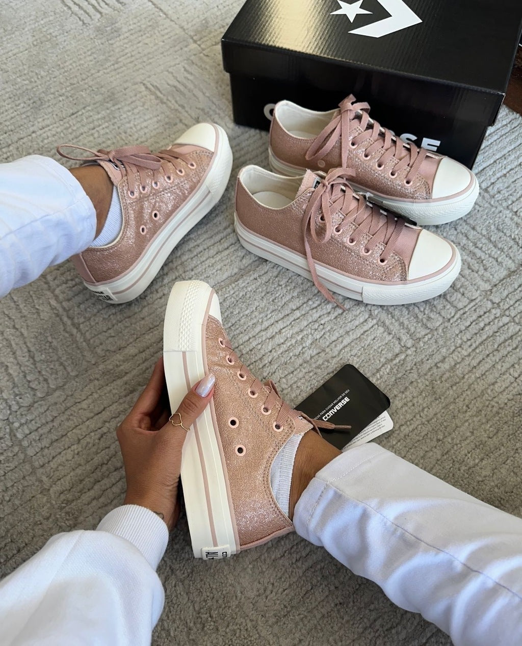 Tênis All Star Shine Rose Plataforma