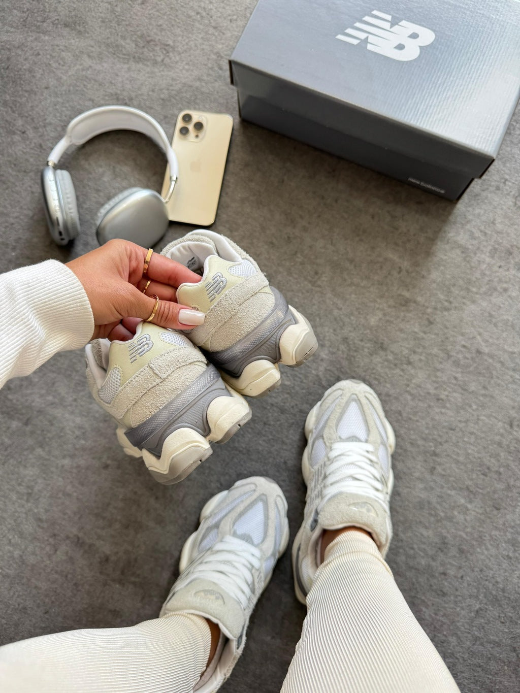 Tênis New Balance 9060 Cloud Gray Couro 100% Legítimo