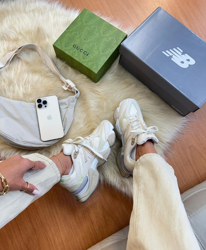 Tênis New Balance 9060 Bege Couro 100% Legítimo