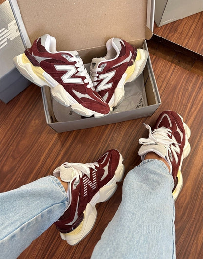 Tênis New Balance 9060 Bordo Couro 100% Legítimo