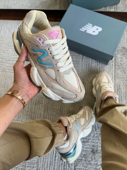 Tênis New Balance 9060 Off Azul Couro 100% Legítimo