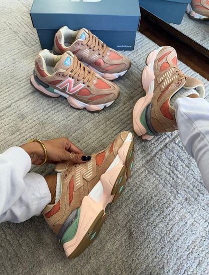 Tênis New Balance 9060 Salmão Couro 100% Legítimo