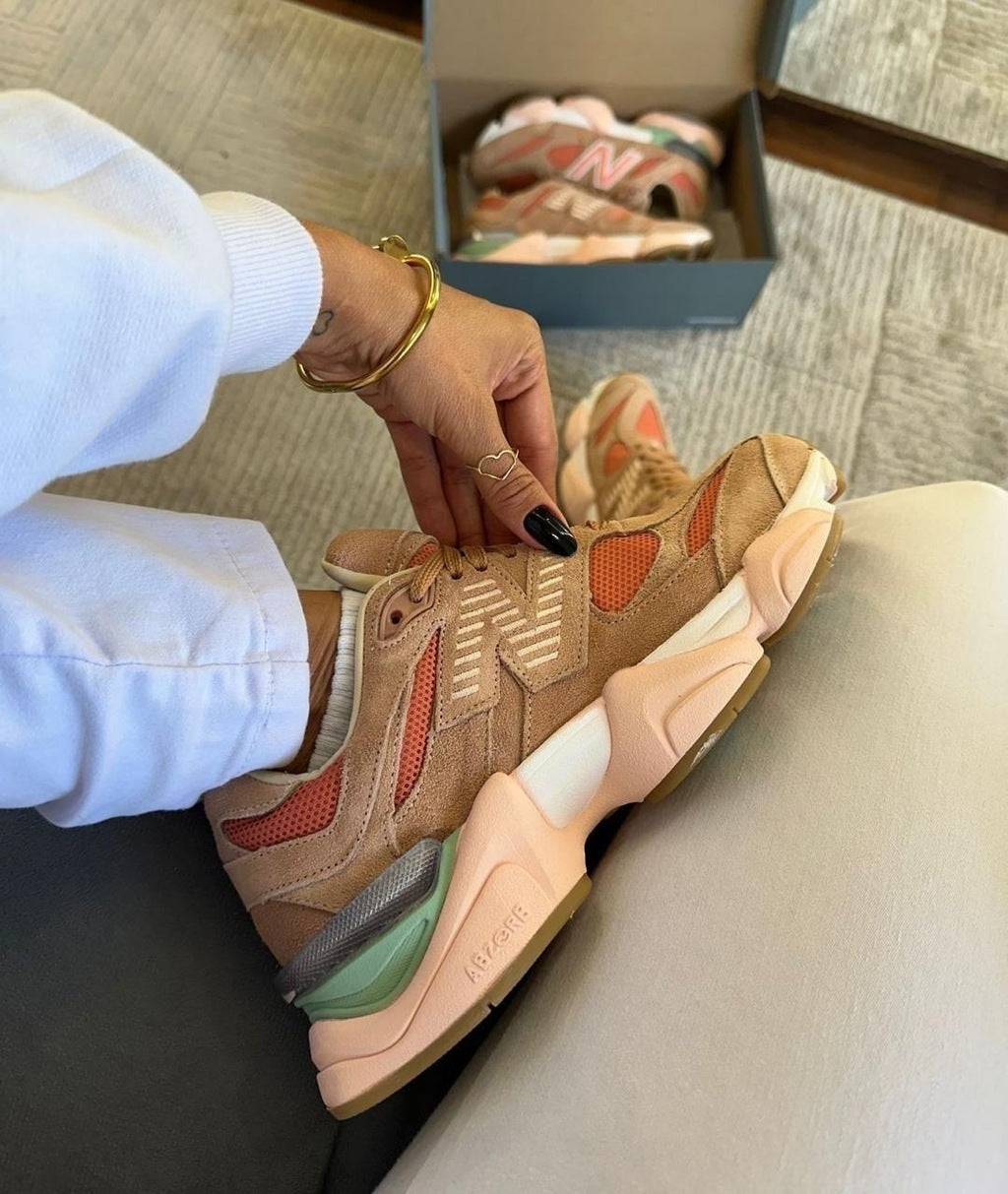 Tênis New Balance 9060 Salmão Couro 100% Legítimo