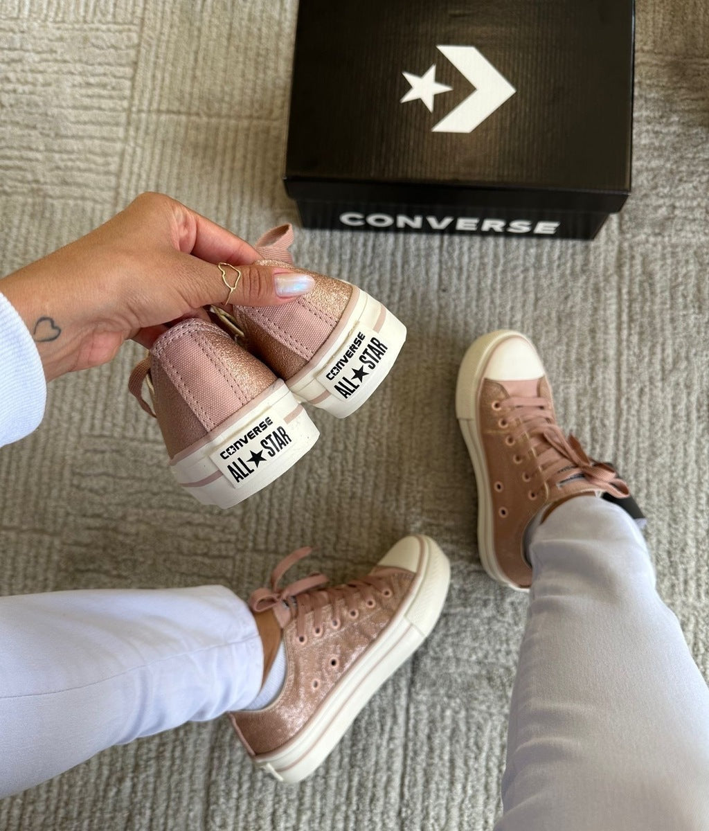 Tênis All Star Shine Rose Plataforma