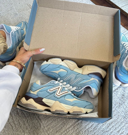 Tênis New Balance 9060 Azul Couro 100% Legítimo