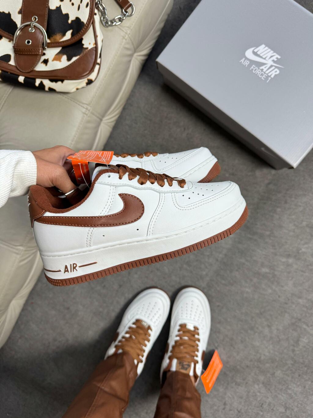 Tênis Nike Air Force White Coffee Premium