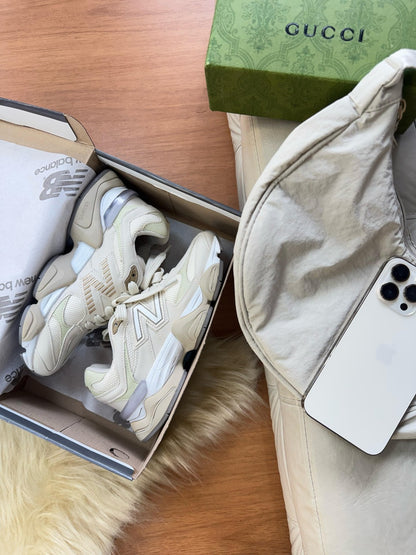 Tênis New Balance 9060 Bege Couro 100% Legítimo