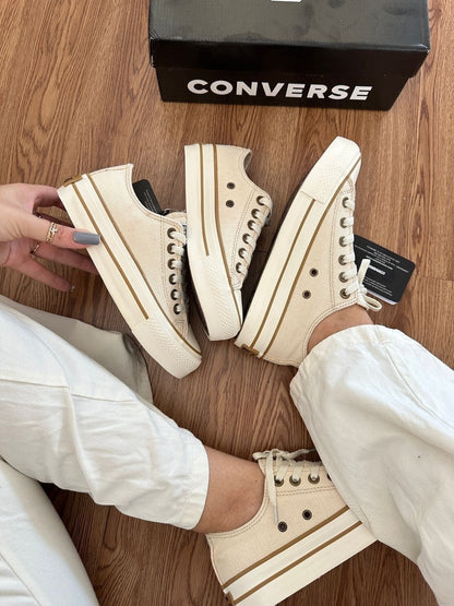 Tênis All Star Converse Areia Plataforma