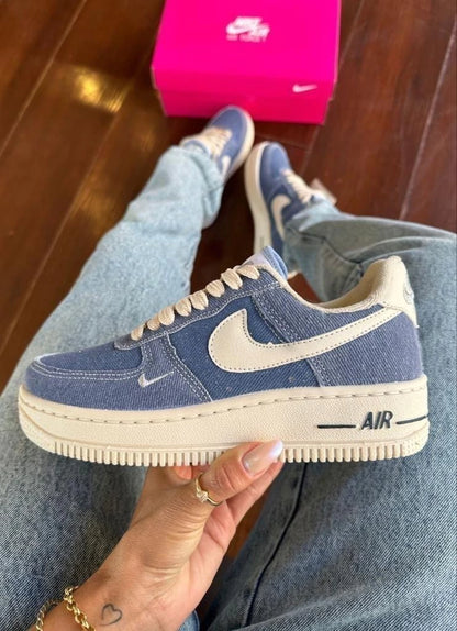 Tênis Nike Air Force Azul Jeans Luxo
