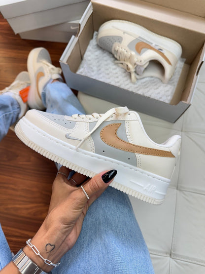 Tênis Nike Air Force Bege Cinza Prime