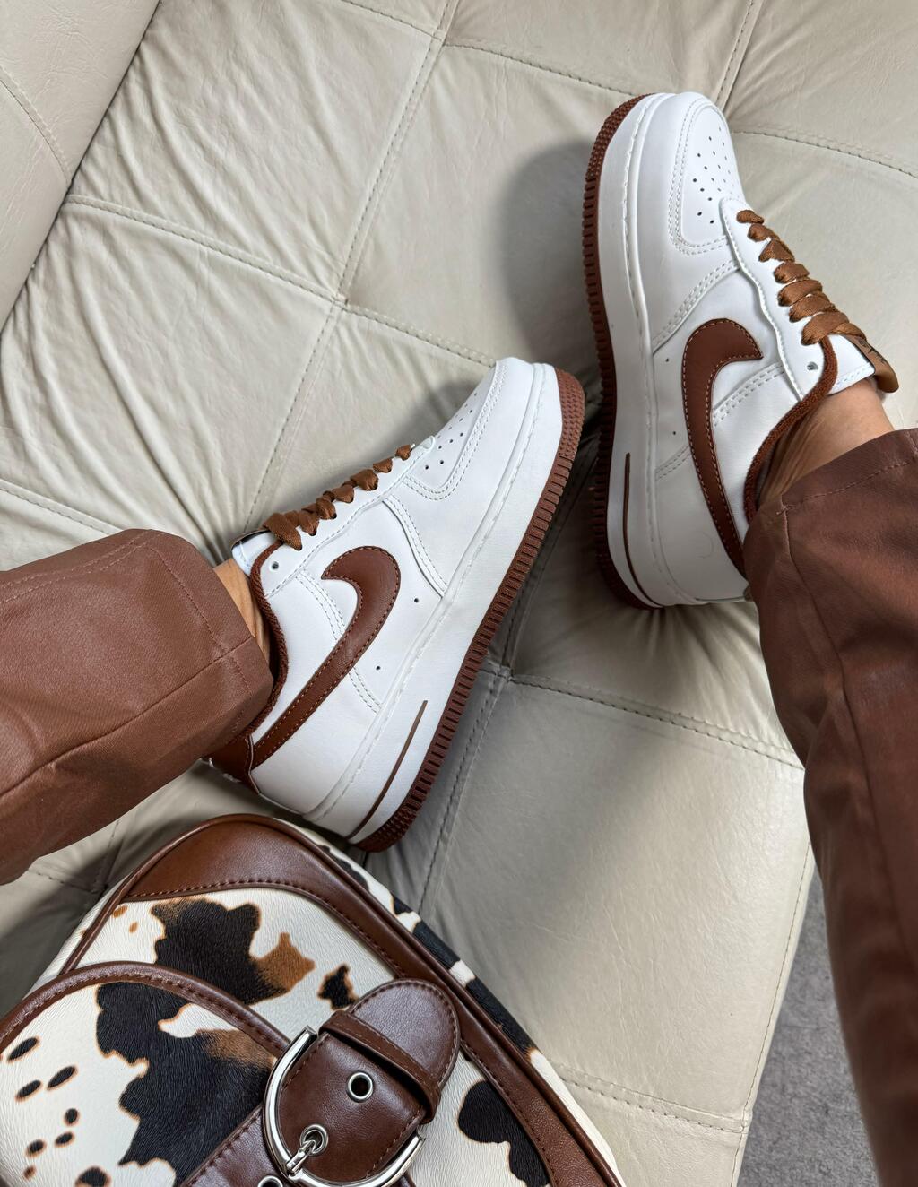 Tênis Nike Air Force White Coffee Premium