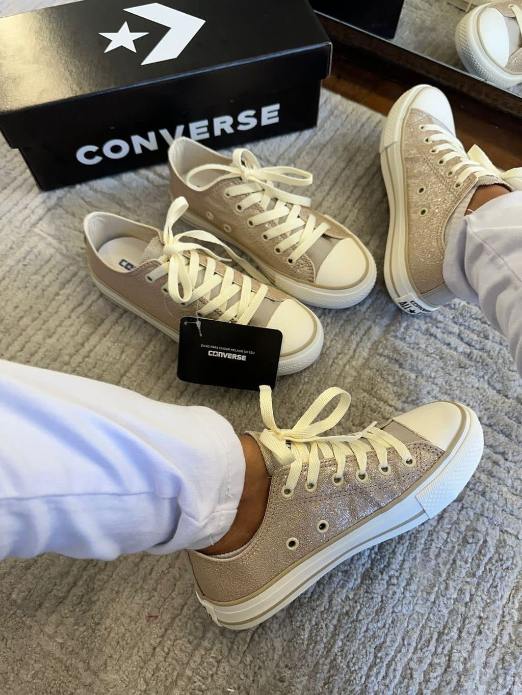 Tênis All Star Shine Ouro Prime