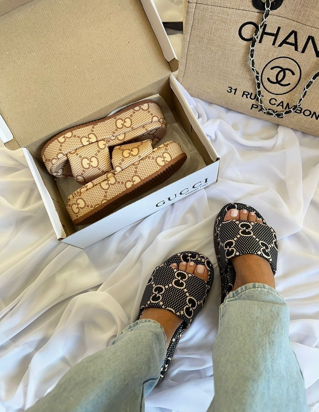 Slide Gucci Plataforma Confort - Luxo