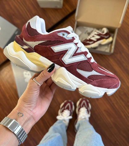 Tênis New Balance 9060 Bordo Couro 100% Legítimo