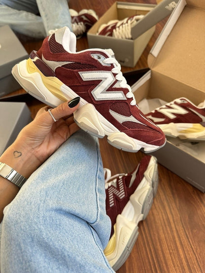 Tênis New Balance 9060 Bordo Couro 100% Legítimo