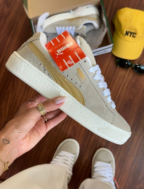 Tênis Puma Suede Off White Ouro