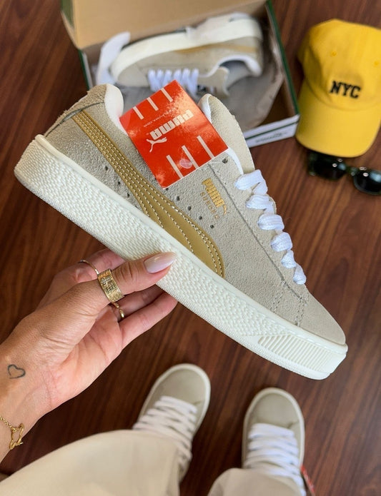 Tênis Puma Suede Off White Ouro