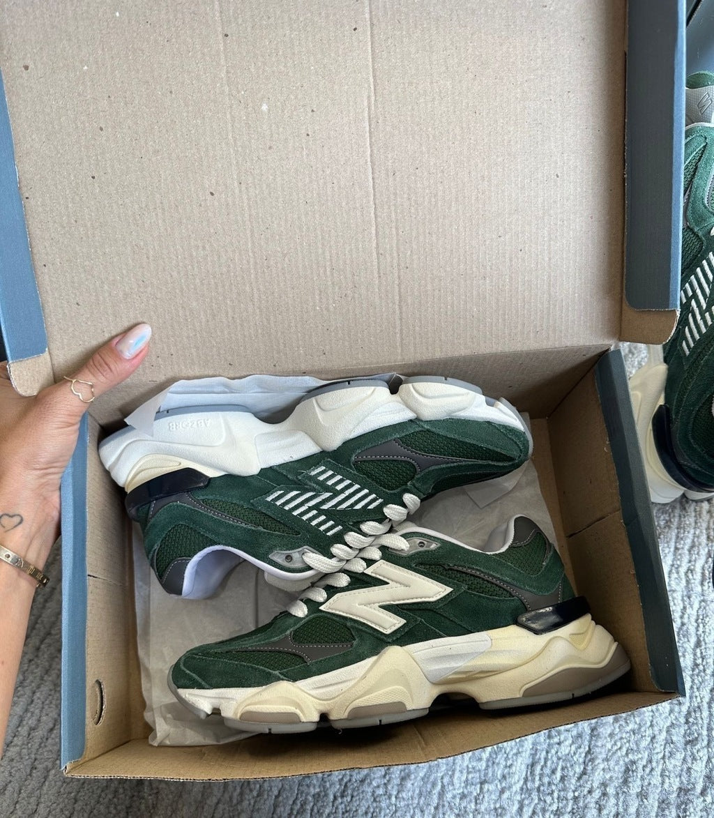 Tênis New Balance 9060 Verde Musgo Couro 100% Legítimo