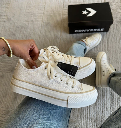 Tênis All Star Shine Prata Plataforma