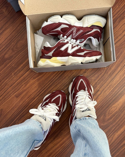 Tênis New Balance 9060 Bordo Couro 100% Legítimo