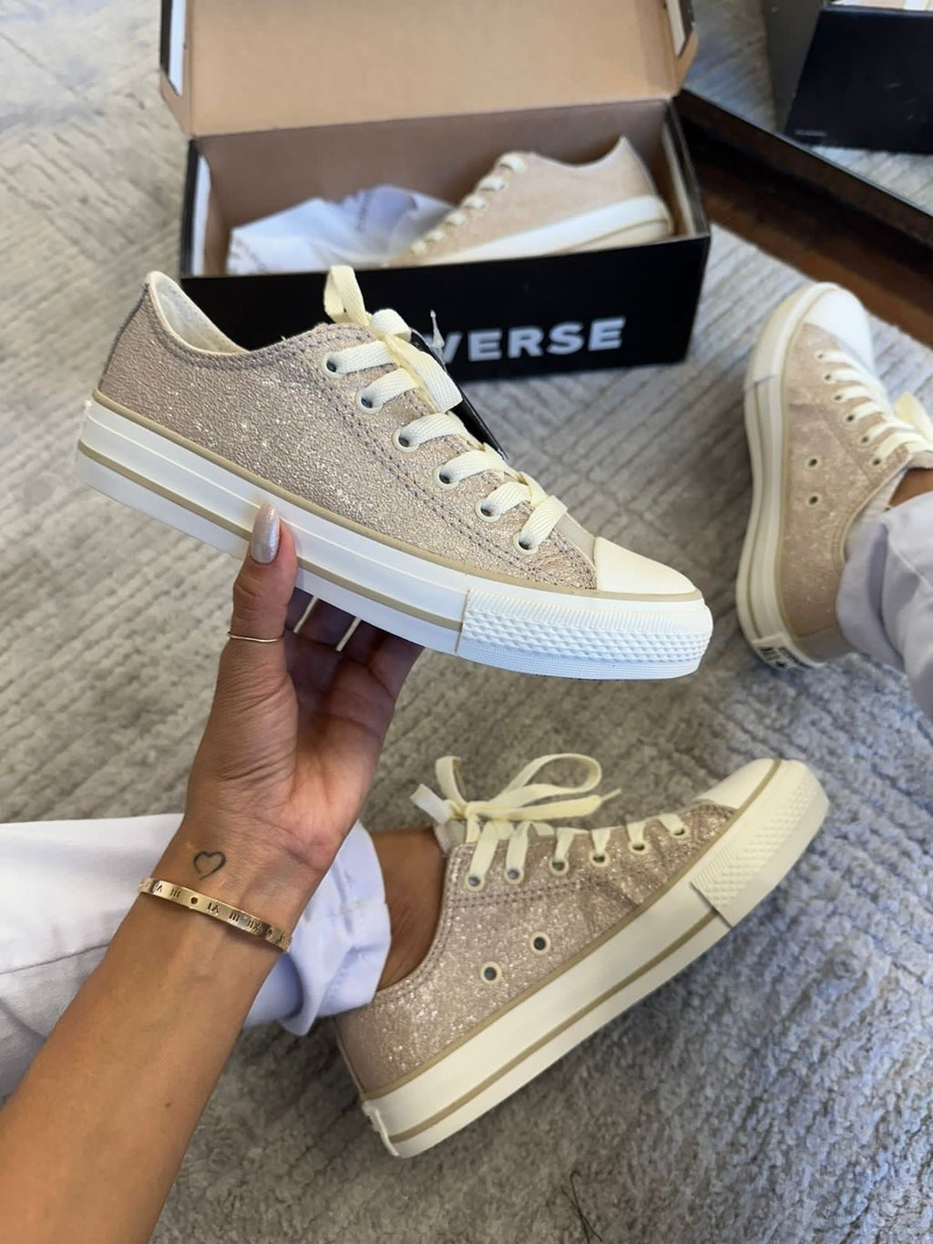 Tênis All Star Shine Ouro Prime