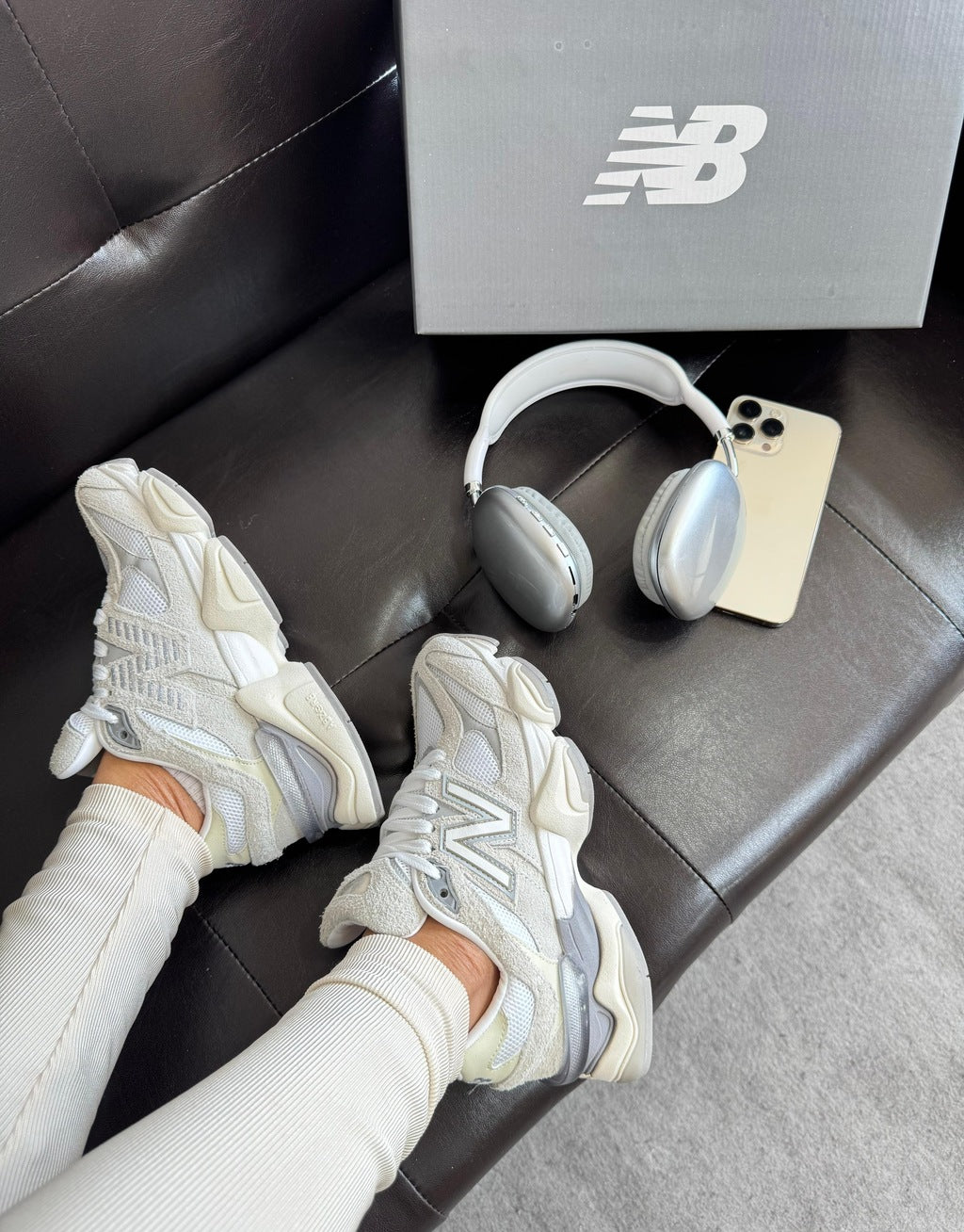 Tênis New Balance 9060 Cloud Gray Couro 100% Legítimo