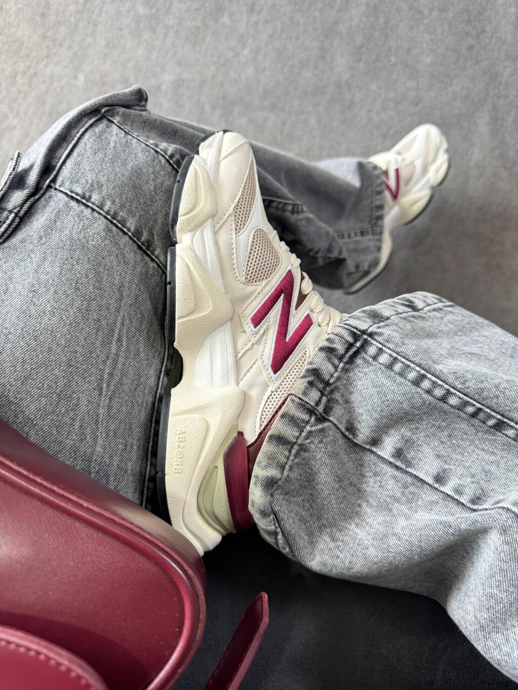 Tênis New Balance 9060 Marsala Couro 100% Legítimo