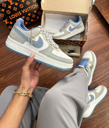 Tênis Nike Air Force Louis Vuitton Azul